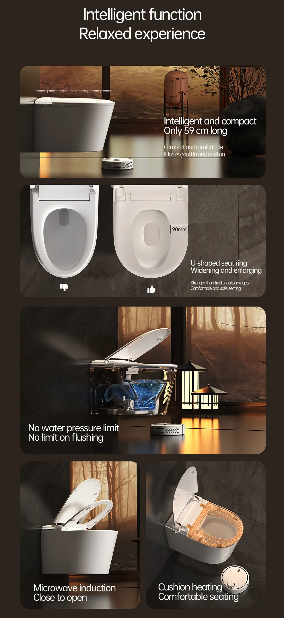 Toilettes intelligentes Quiet Flush