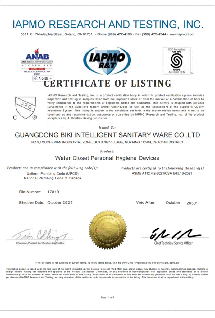 Certificado de Certificação BIKI UPC