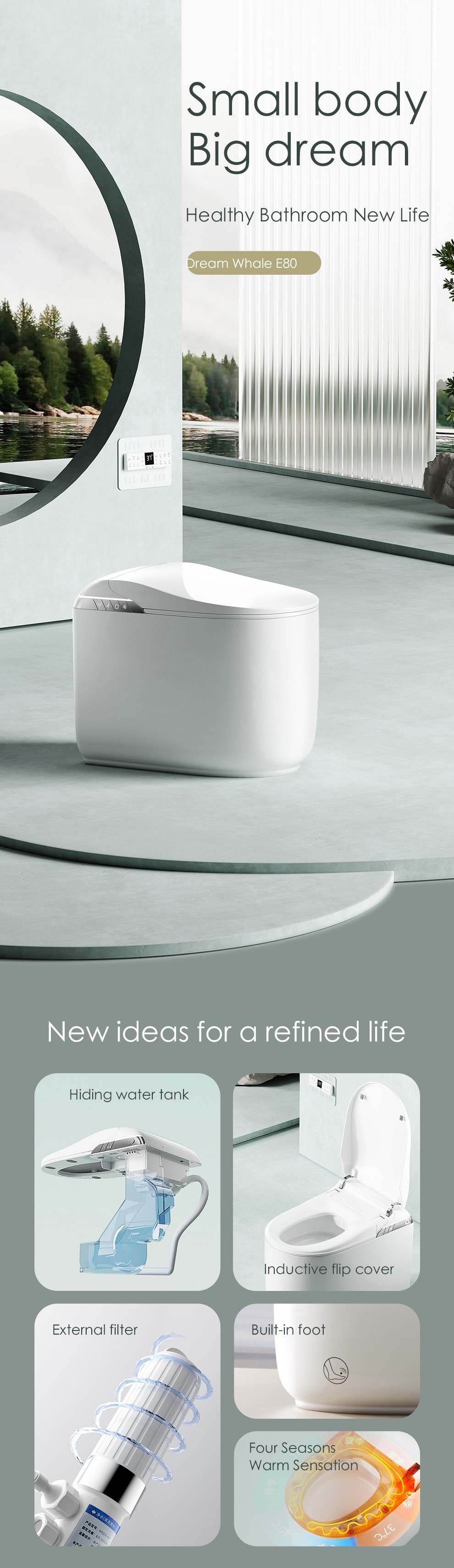 Abertura e fechamento automático da tampa do vaso sanitário inteligente