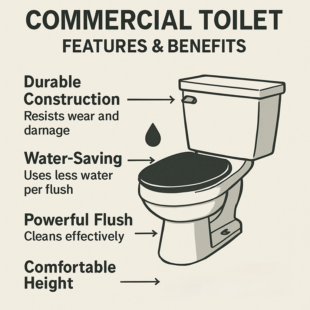 Características e benefícios dos banheiros comerciais