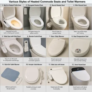 Various Styles Of Heated Commode Seats And Toilet Warmers