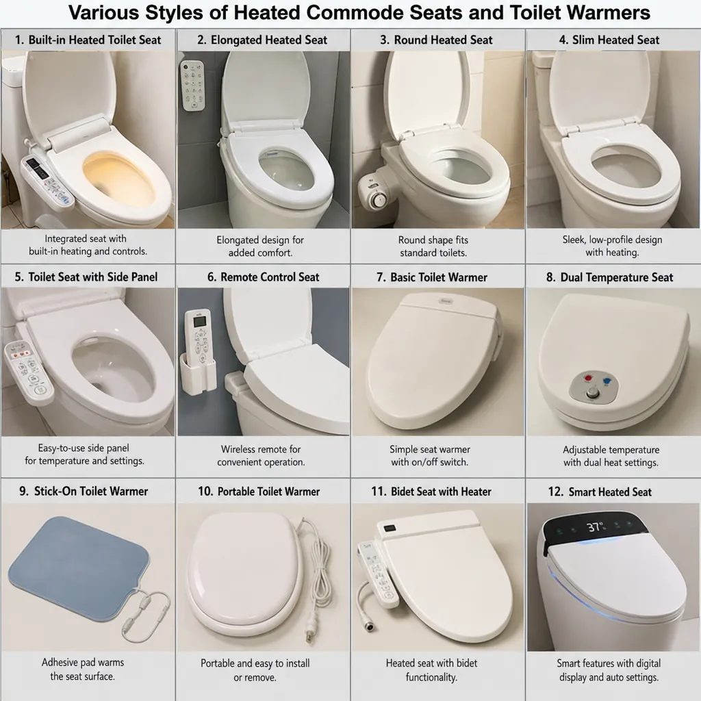 Various Styles Of Heated Commode Seats And Toilet Warmers