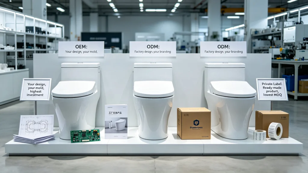 What OEM Means / What ODM Means / What Private Label Means / The Three Models Side by Side